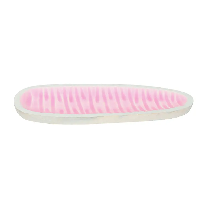 Pink Stria Wood Platter media 3