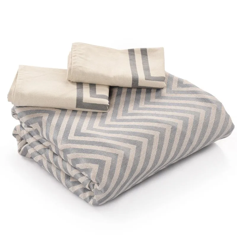 Wave Whisper Cotton Bedsheet (Grey) - 224 TC media 6