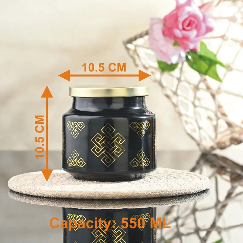 Rangoli Seal Airtight Jar (Black) - 550 mL media 5