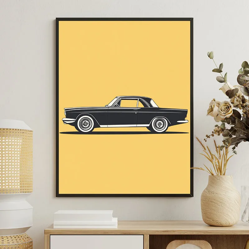 Vintage Car Wall Art With Resin Frame media 1