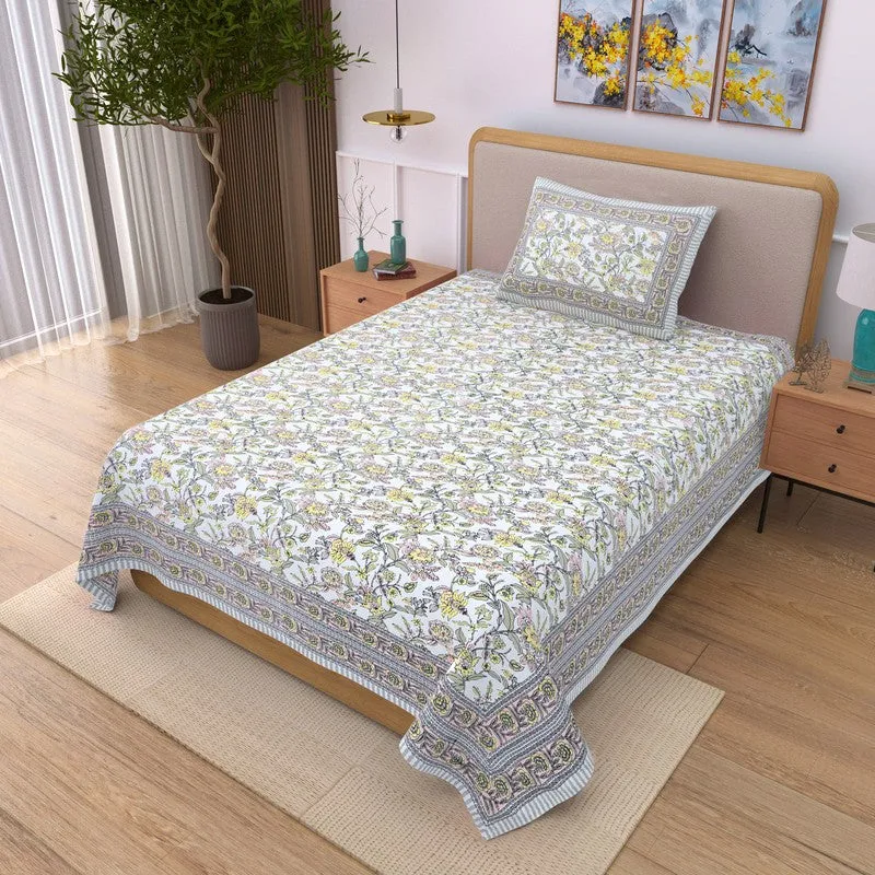 Lunelle Floral Cotton Bedsheet (Multicolor) - 240 TC media 3