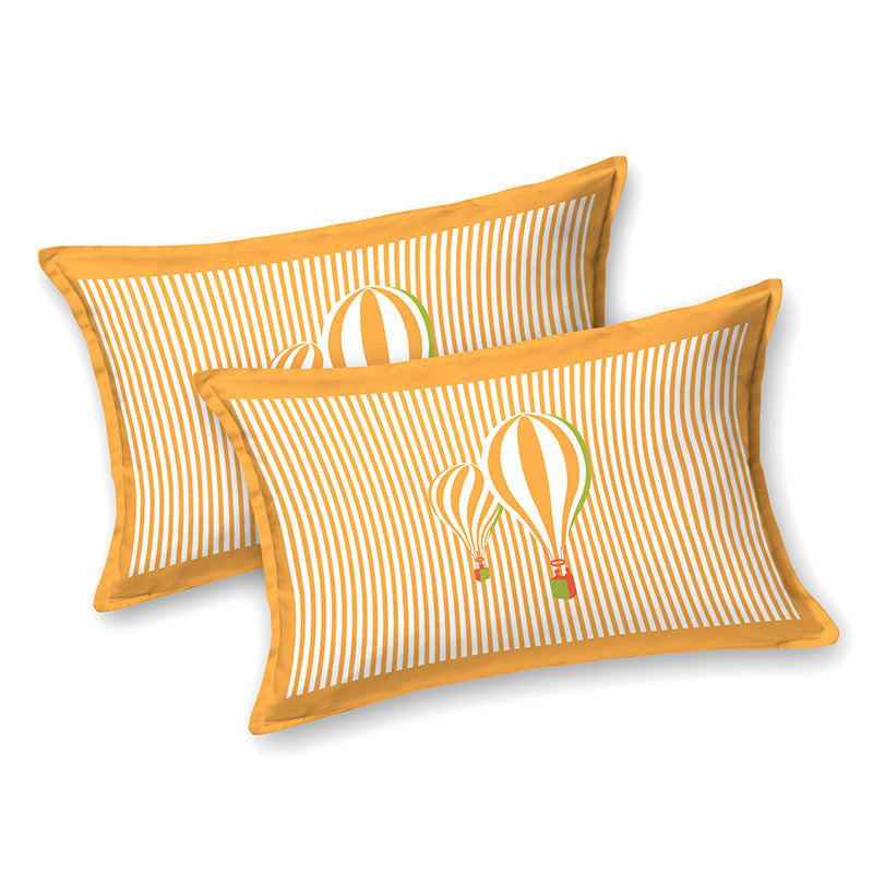 Illusion Stripey Flight Cotton Bedsheet (Orange) - 200 TC media 6