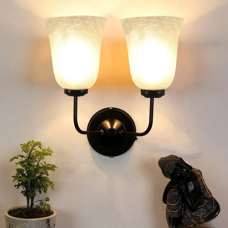Crystal Bloom Dual Shade Glass Wall Lamp media 6