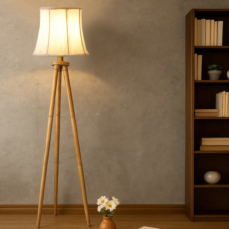 Cotin Curve Wooden Tripod Floor Lamp - Beige media 3