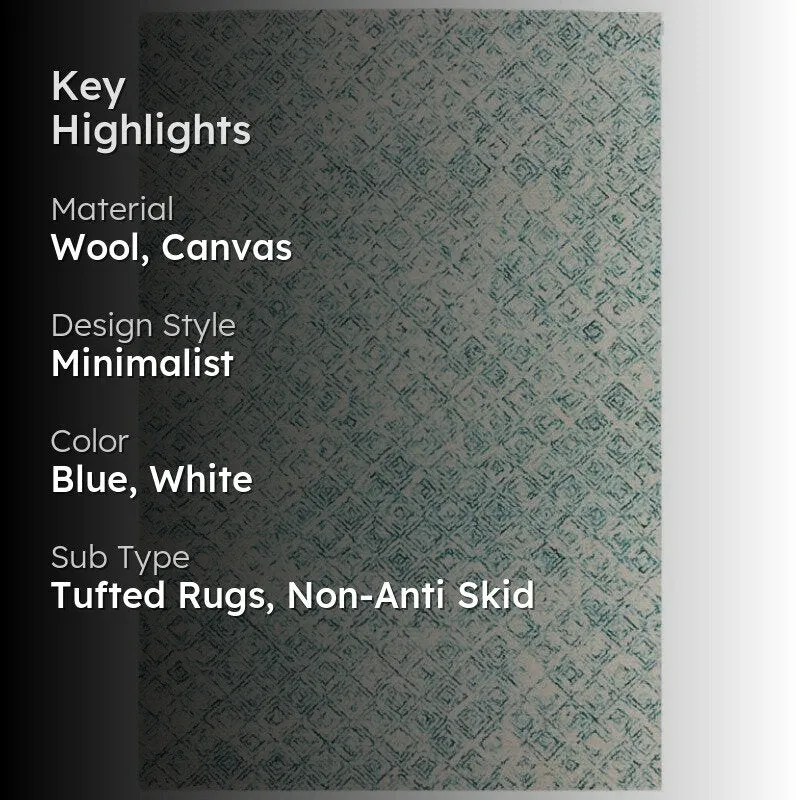 Timeless Textures Hand Tufted Wool Rug - Teal & White media 2