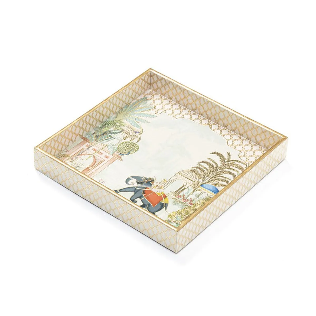 Maharaja procession serving tray shown against a white background