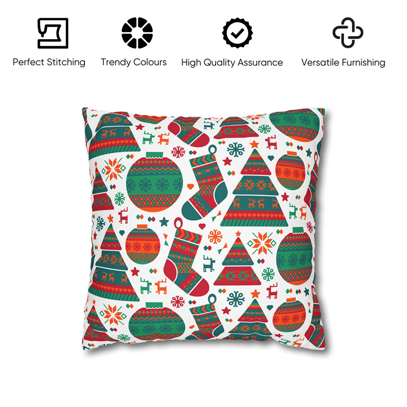 Baubles & Boughs Velvet Christmas Cushion Cover - Set Of Five media 5