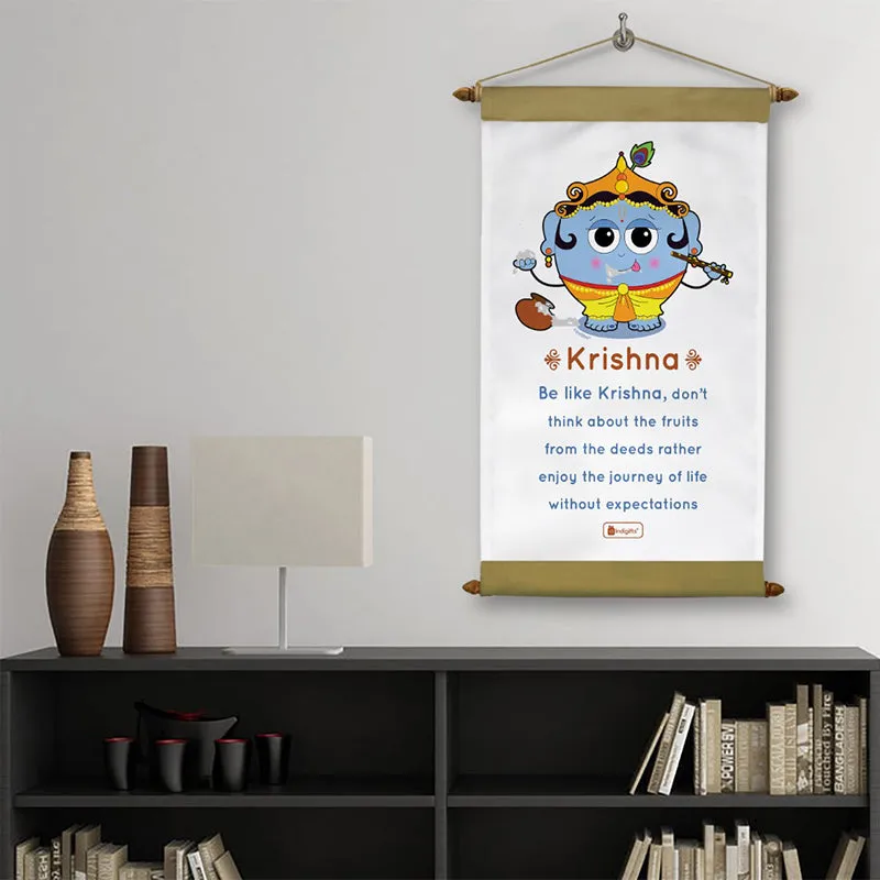 Whimsy Cute Krishna Motivational Canvas Wall Accent media 1
