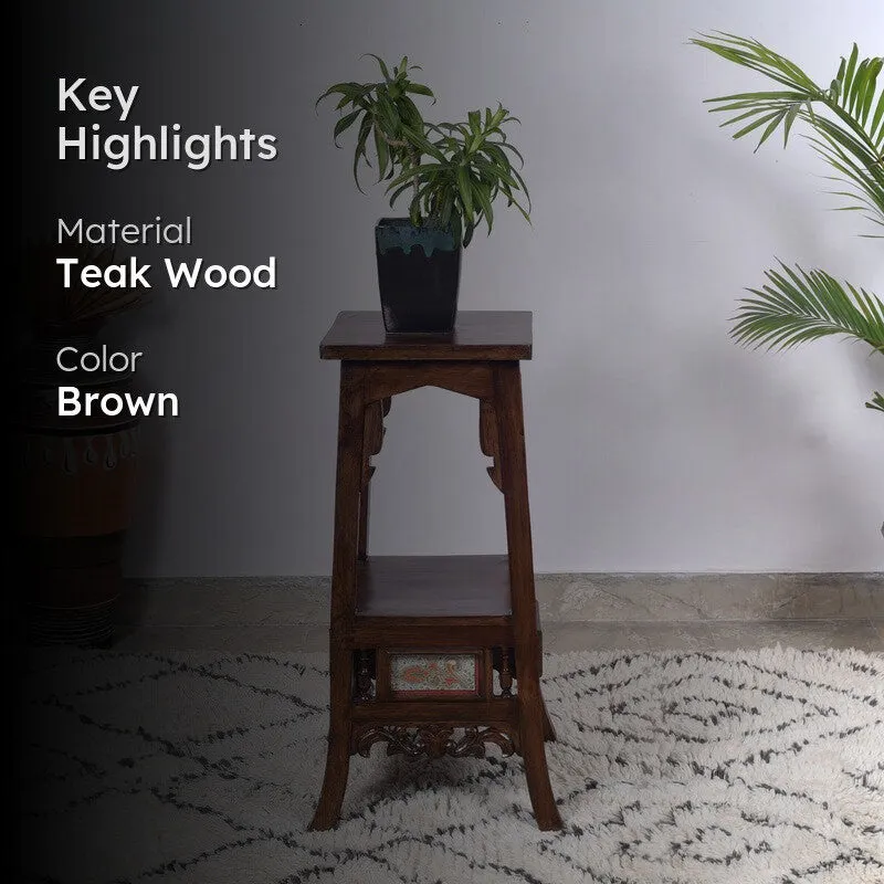 Sphinx Teak Wood Side Table media 2