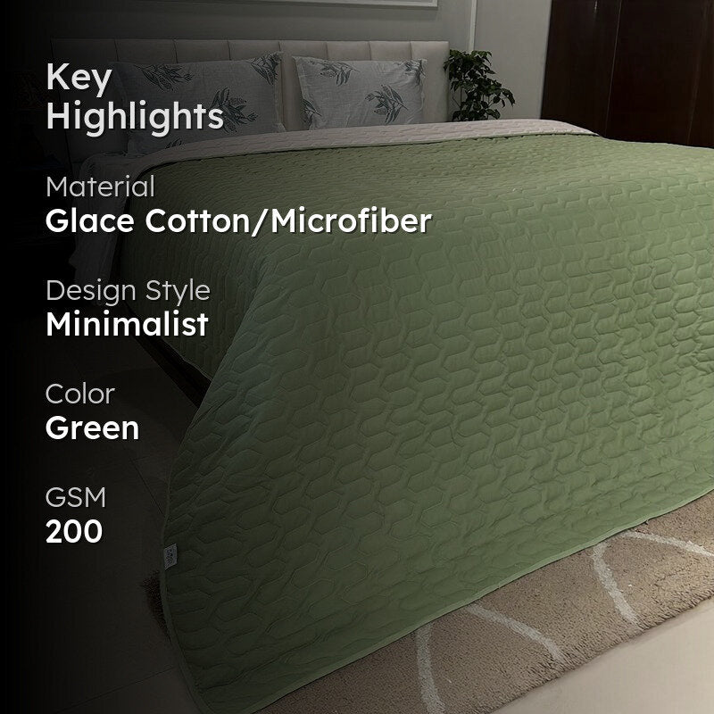 Urban Space Quilted Reversible Microfiber comforter (Sage Green) - 200 GSM media 2