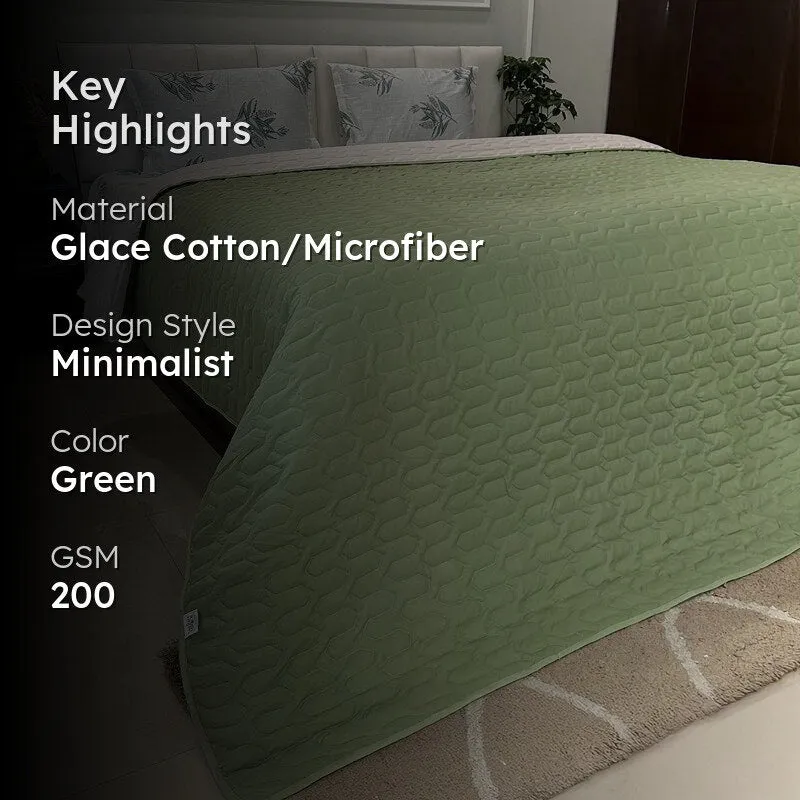 Urban Space Quilted Reversible Microfiber comforter (Sage Green) - 200 GSM media 2