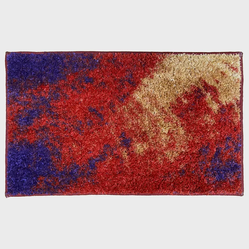 Naplet Micro Fiber Bath Mat - Red,Beige media 1