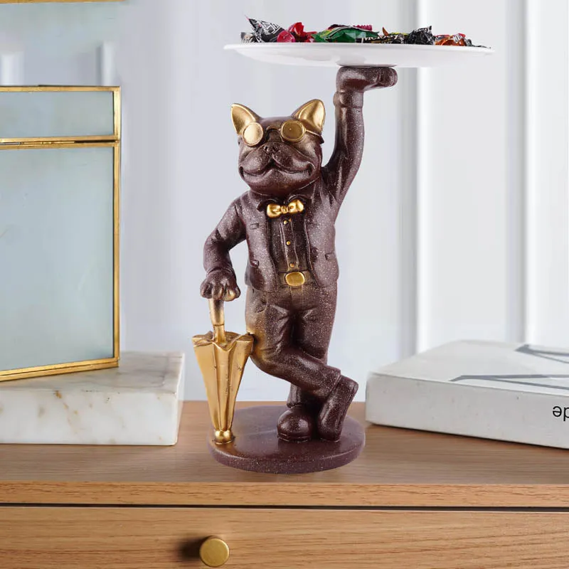 Dapper Cat Painted Polyresin Show Piece - Coffee media 1