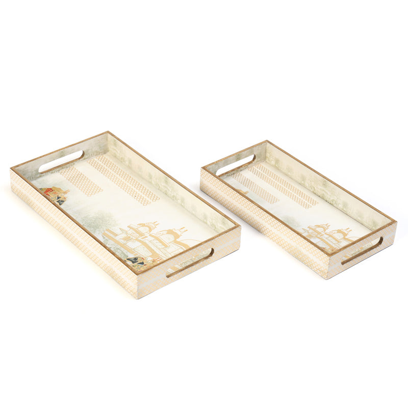 Darbar Parade Wood Serving Tray - Set Of Two media 4