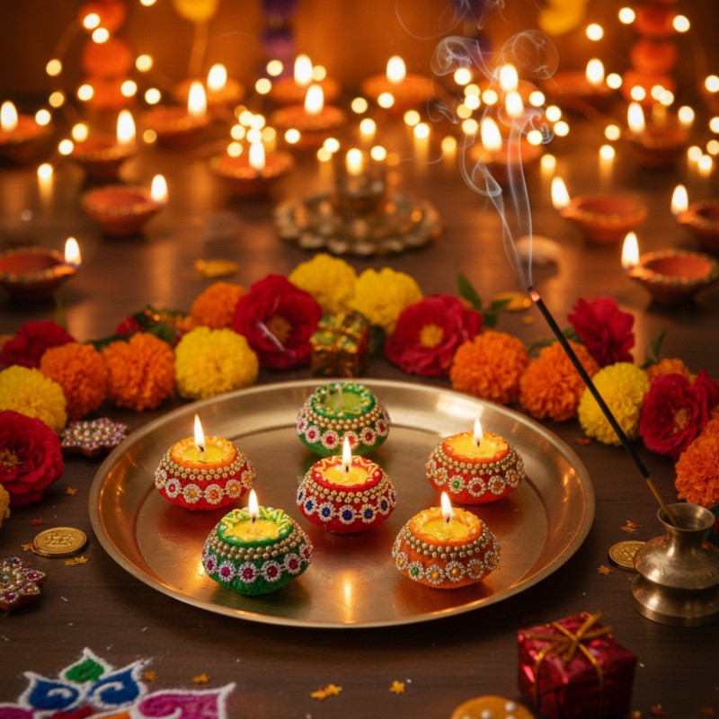 Glowmira Terracota Diyas - Set Of Six