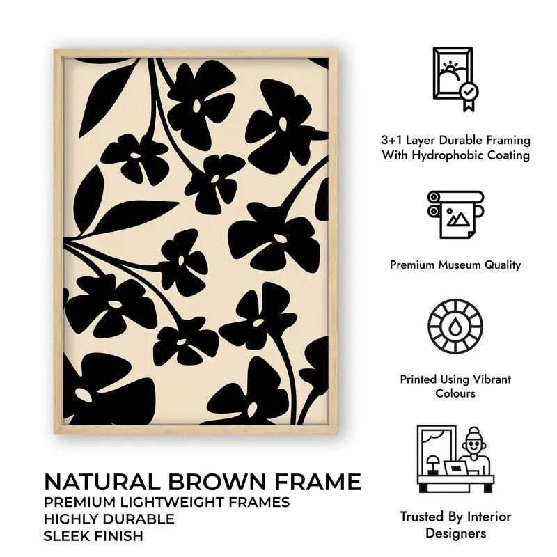 Noir Garden Canvas Wall Painting With Brown Frame media 10