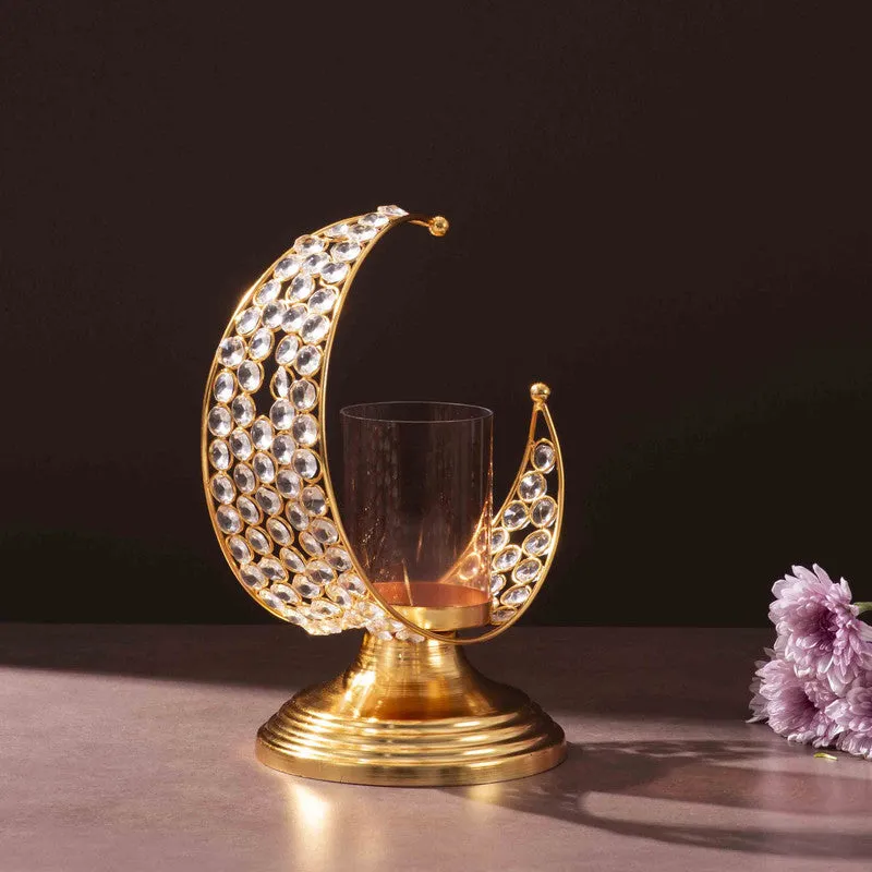 Celestial Crescent Candle Holder - Gold media 4