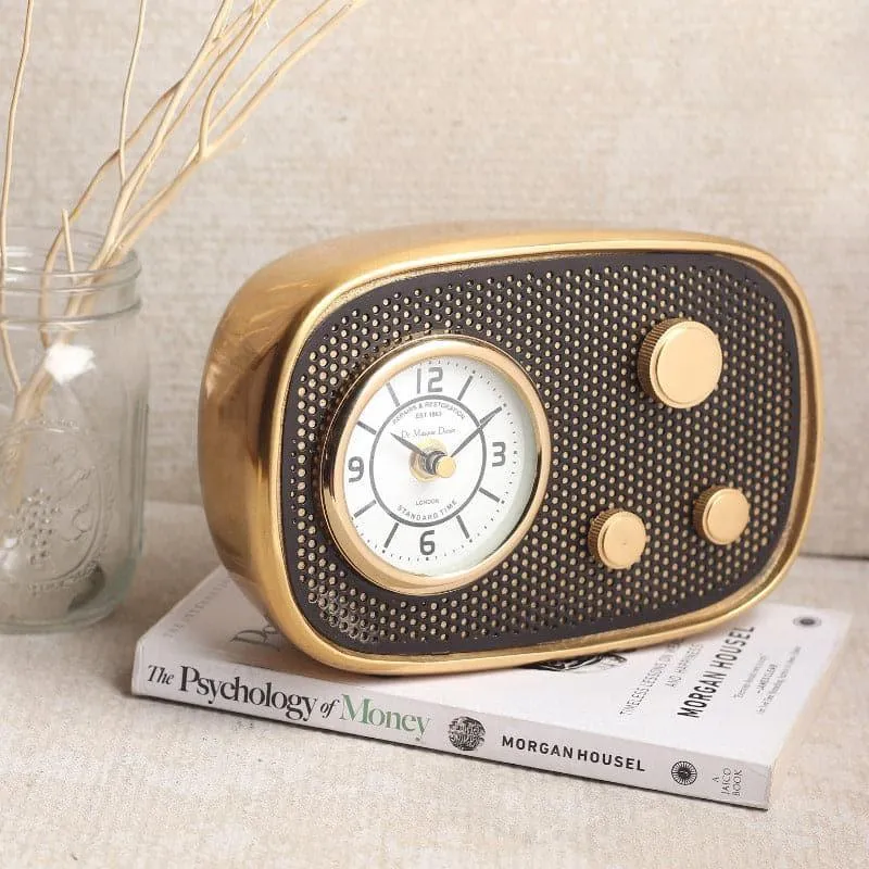 Radio Reggae Aluminum Table Clock - Gold media 1