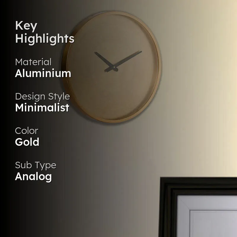 Runa Metallica Wall Clock - Gold media 2