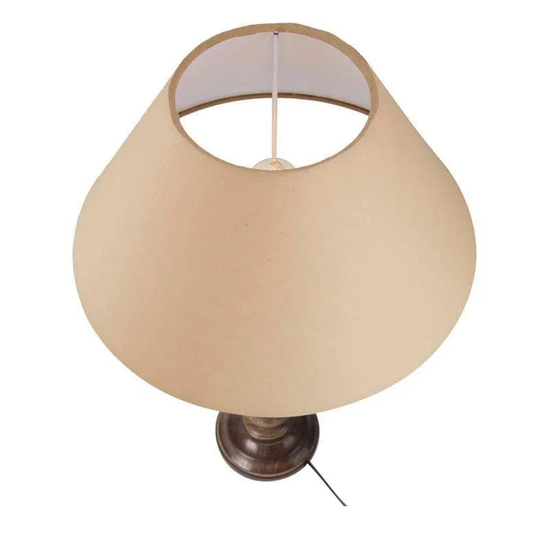 Floral Carved Fabric Table Lamp - Beige,Brown media 3