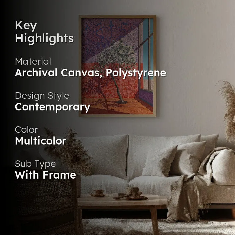 Arbor Radiance Canvas Wall Painting - Brown Frame media 2