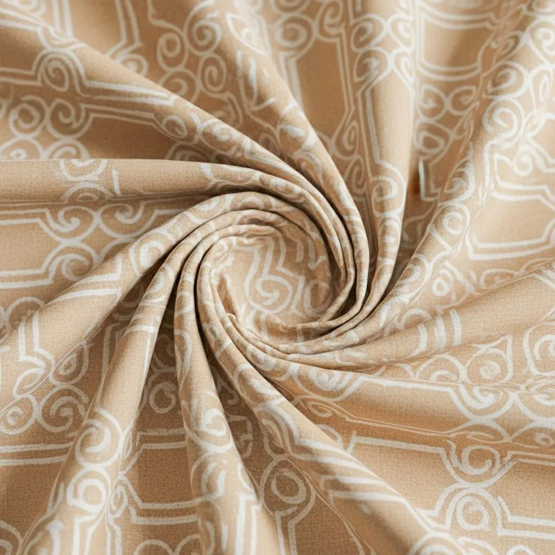Antira Geometric Cotton Bedsheet (Peach) - 200 TC media 5