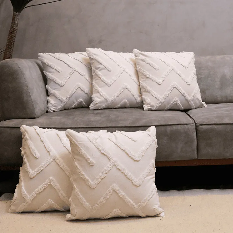 Cushy Peaks Tufted Cushion Cover (Ivory) - Set Of Five media 5