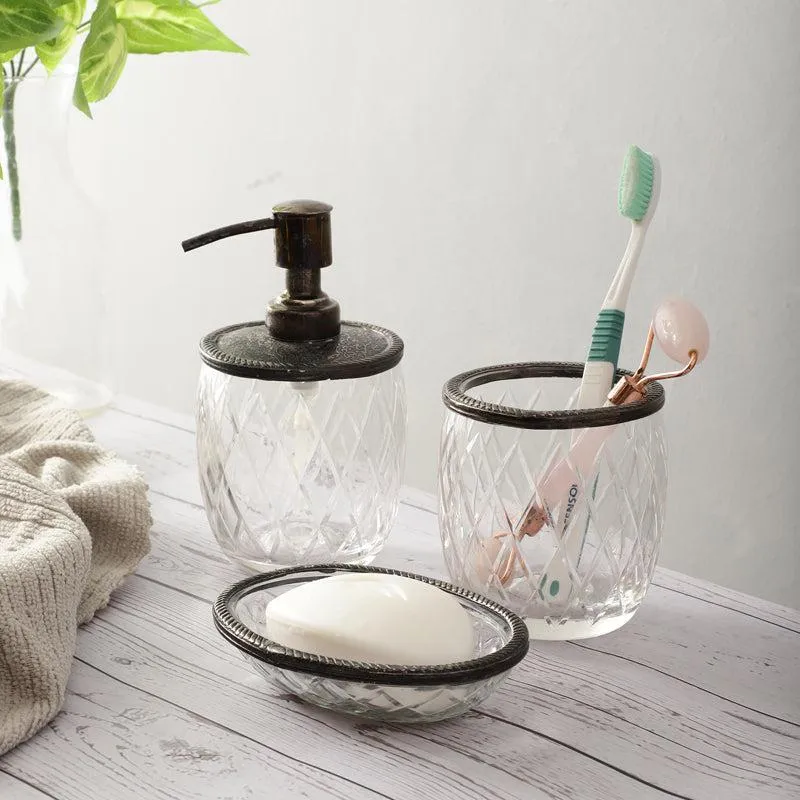 Viara Diamond Bathroom Set - Black media 1