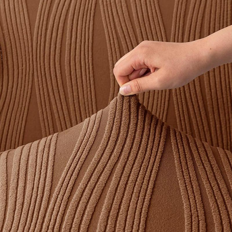 Velvet Night Solid Sofa Cover (Brown) - Single Seater media 5
