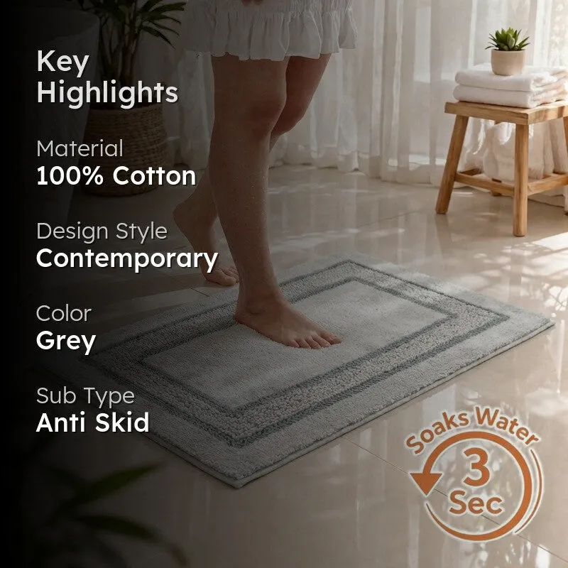 SpaStep Cotton Bath Mat - Grey media 2