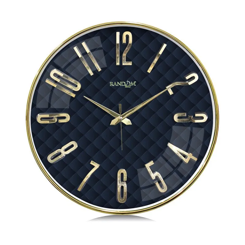 Elite Numeric Plastic Wall Clock - Blue & Gold media 3