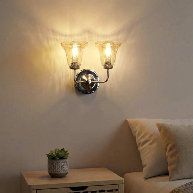 Crystal Flare Dual Shade Glass Wall Lamp