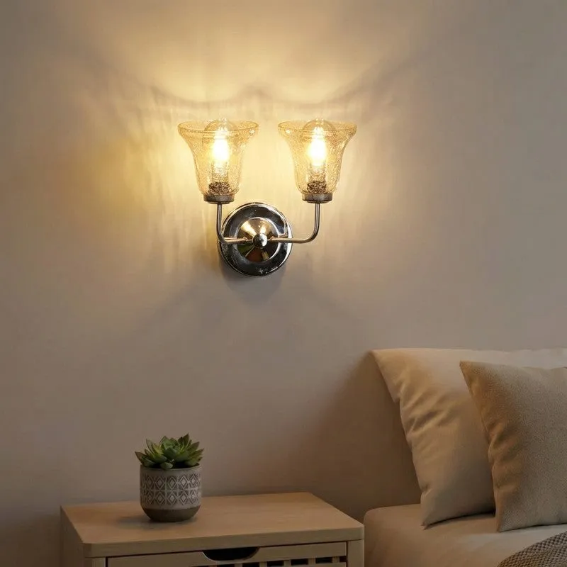 Crystal Flare Dual Shade Glass Wall Lamp media 1