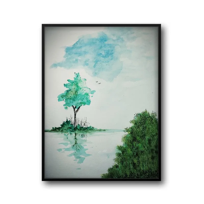 Verdant Shades Archival Paper Wall Art With Frame media 5