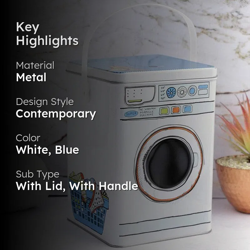 Compact Metal Hanging Storage Box for Laundry & Home Organization media 2
