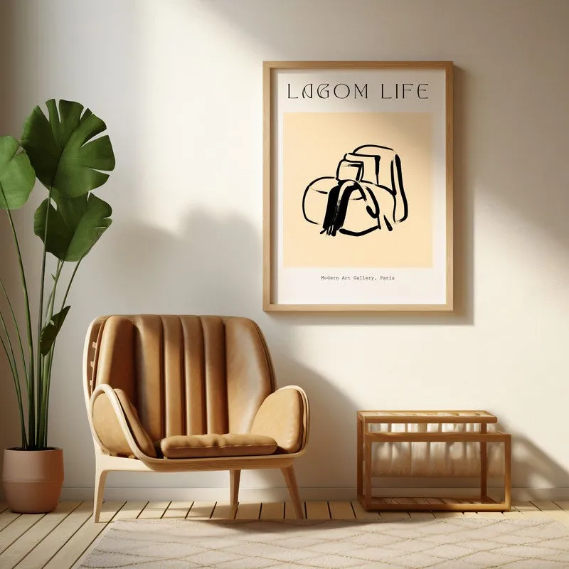 Hushed Routine Canvas Wall Painting With Brown Frame media 6