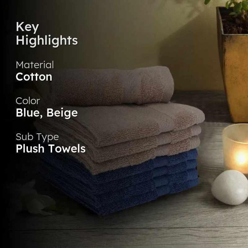Miorah Face Towel (Beige & Blue) - Set Of Eight media 2
