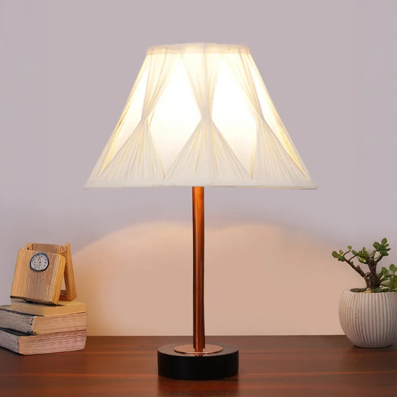 Pleatra Pinch Rodin Wooden Table Lamp - Ivory,Copper,Black media 2