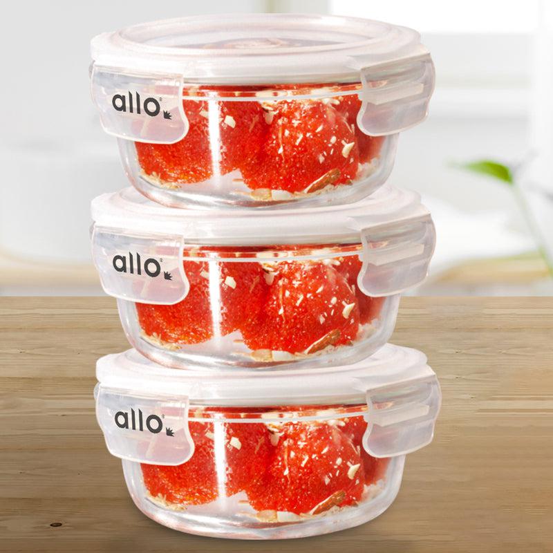 Oliva Round Glass Storage Container (400 ML) - Set Of Three media 3