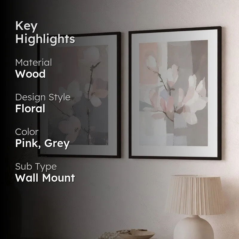 Flora Pastels Wall Art With Frame - Set Of Two media 2