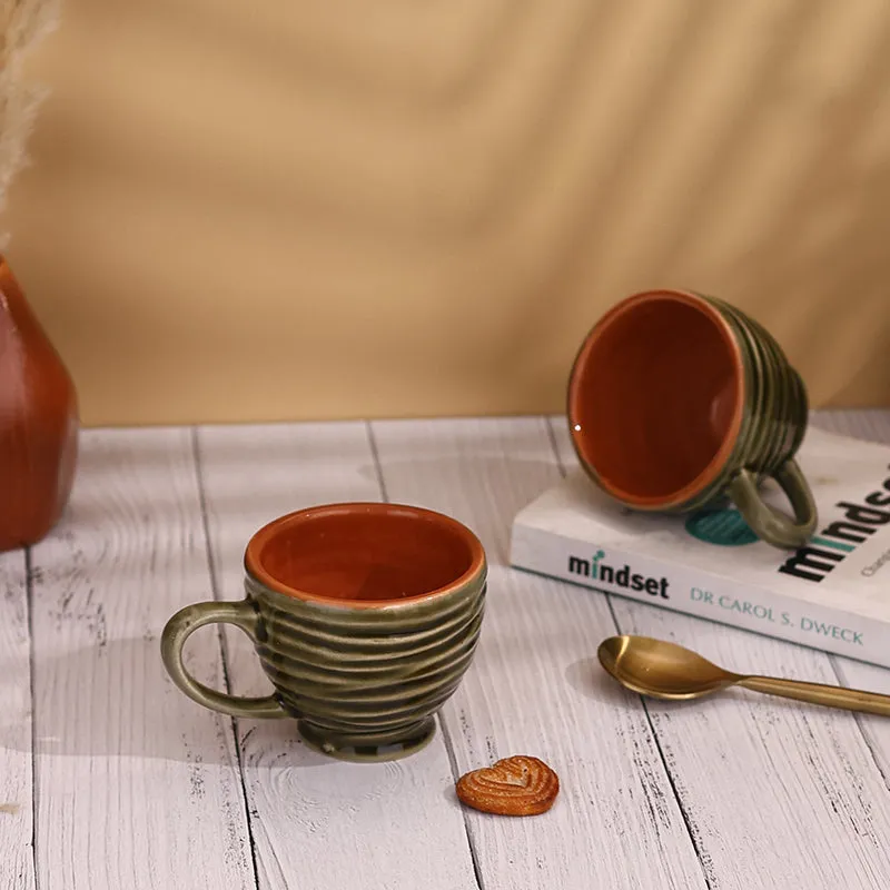 Constanza Ceramic Tea Cup (150 mL)/Green) media 4