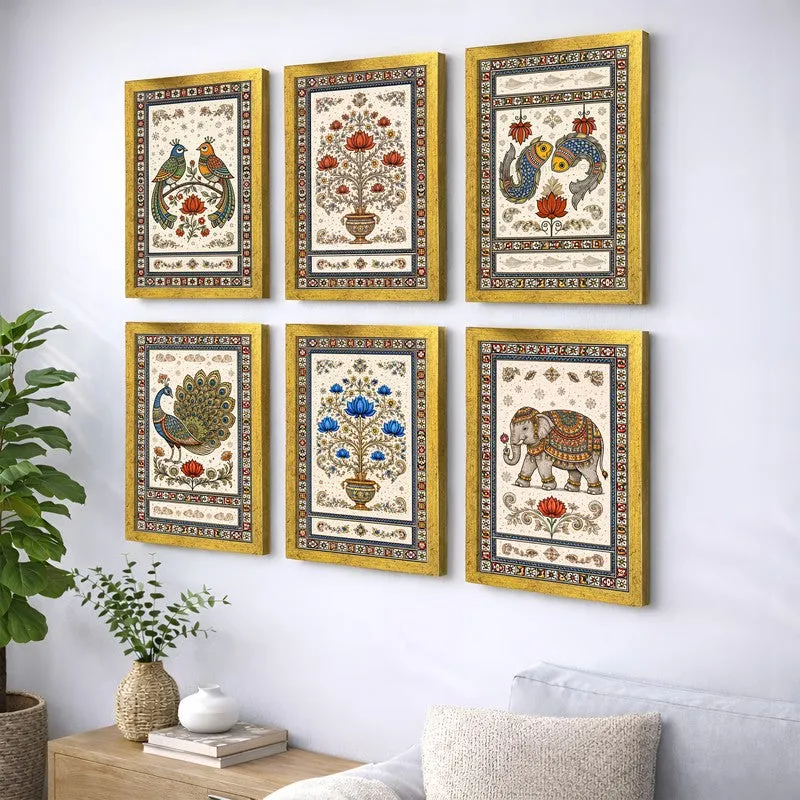 Majestic Animals Paper Wall Painting With Frame - Set Of Six media 3