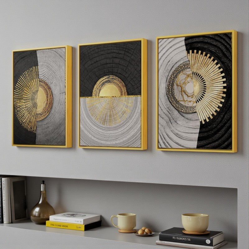 Maribel Abstract Cotton Canvas Wall Art - Set Of Three media 4