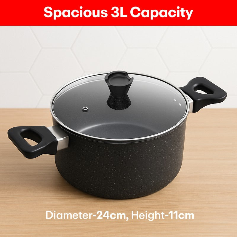 Rioware StoneEase Saucepan With Lid - 3000 ML media 4