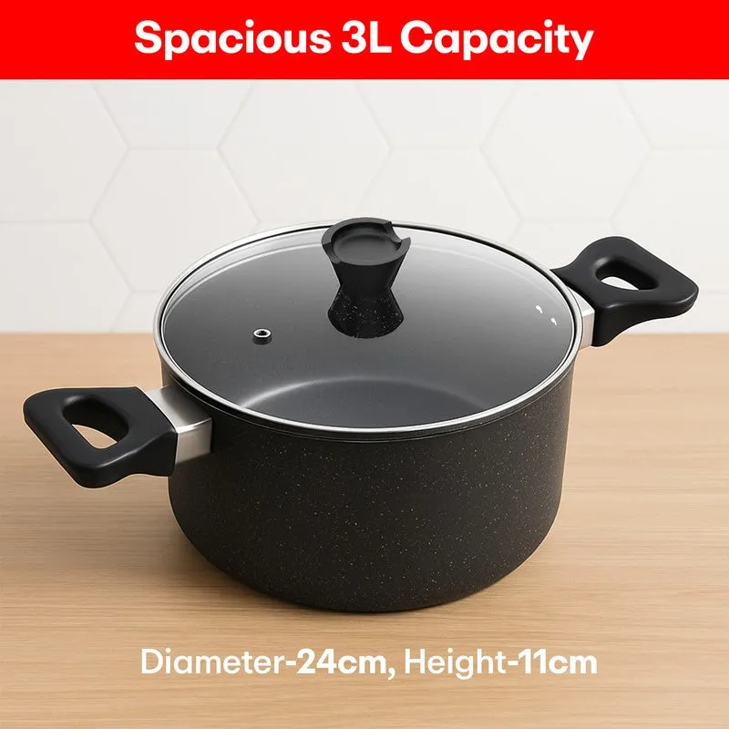 Rioware StoneEase Saucepan With Lid - 3000 ML media 4