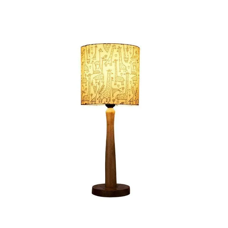 Tall Tales Classy Wooden Stand Fabric Table Lamp - Beige,Brown media 4
