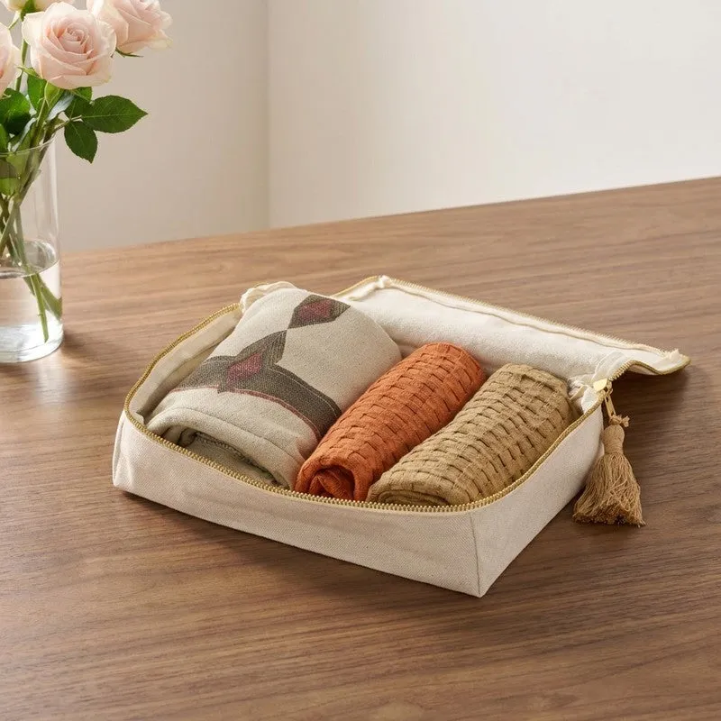 Heritage Bamboo Cotton Hand Towels with Canvas Box - Set Of Three media 1