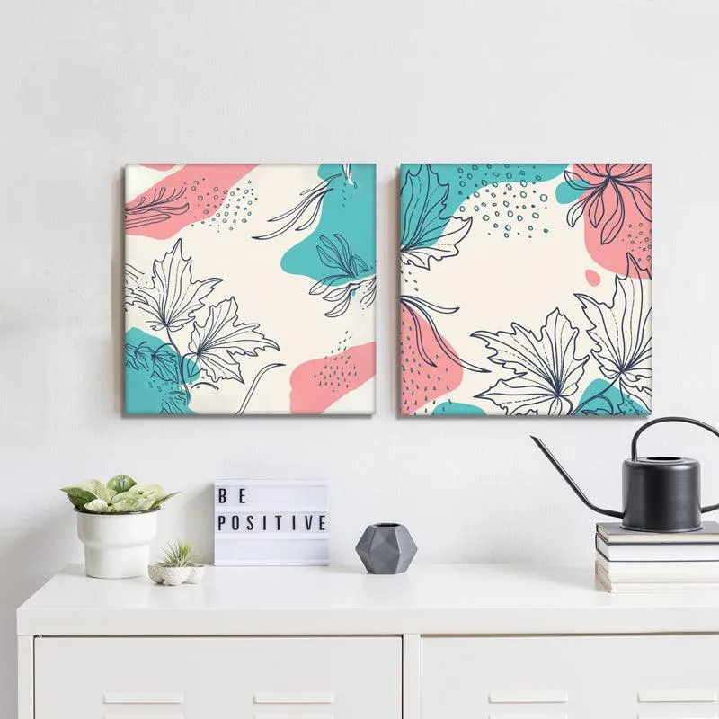 Whimsy Of Autumn Canvas Wall Painting - Set Of Two media 6