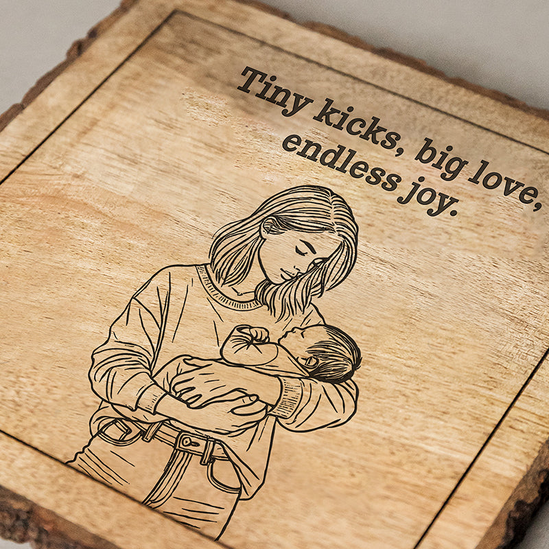 Tiny Kicks, Big Love Wood Showpiece - Square image 4