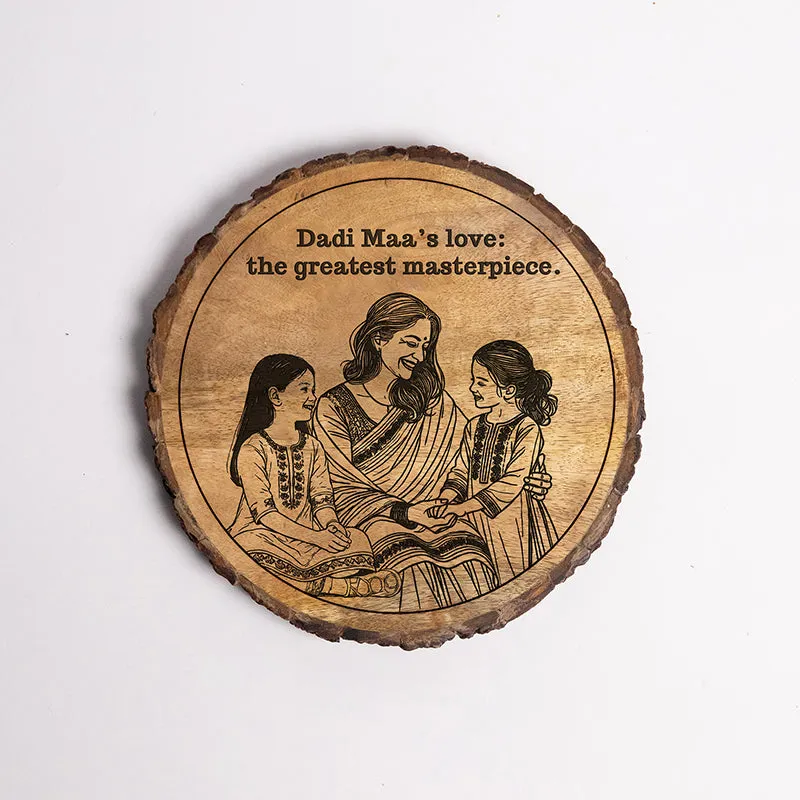 Dadi Maa: Greatest Masterpiece Wood Showpiece - Round media 5